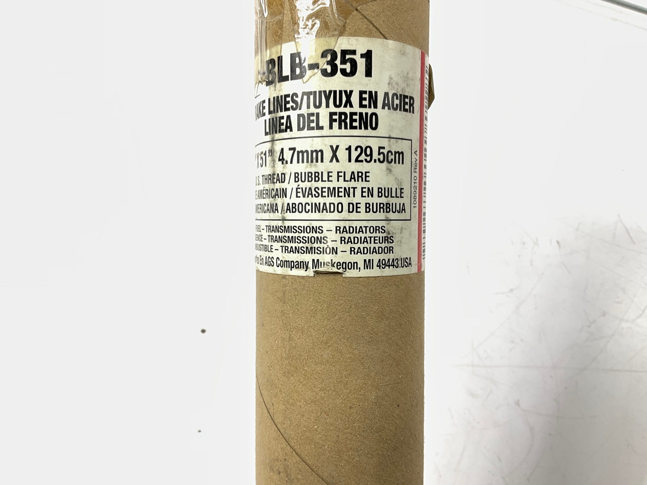 (5) AGS BLB-351 Steel Brake Lines 3/16'' X 51'', 3/8-24 Thread Fittings
