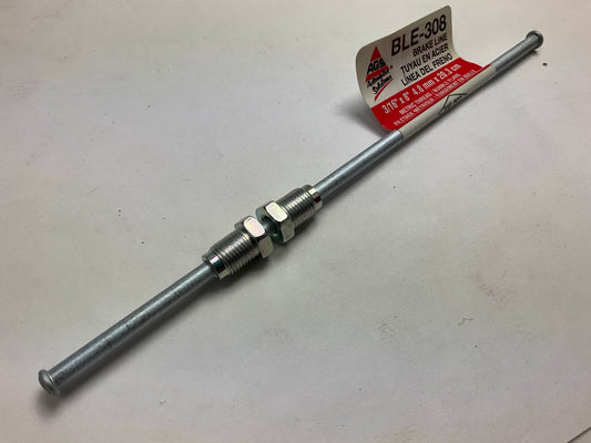 AGS BLE-308 European Steel Brake Line 3/16'' X 8'', M10x1mm Metric Threads