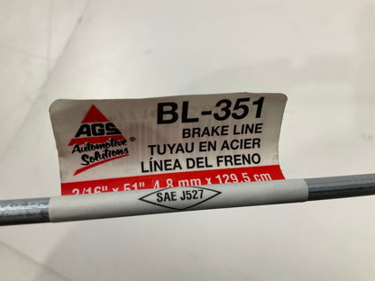 (11) AGS BLE-351 European 3/16'' X 51'' Brake Lines, M10x1 Fittings