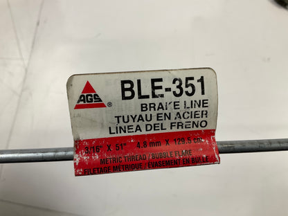 (11) AGS BLE-351 European 3/16'' X 51'' Brake Lines, M10x1 Fittings