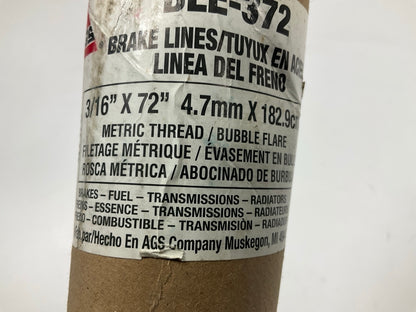 (3) AGS BLE-372 European Steel Brake Line - 3/16'' X 72'', M10x1 Thread Fittings