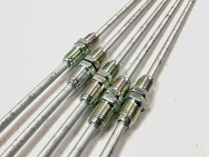 (5) AGS BLE-372 European Steel Brake Lines 3/16 X 72 In, M10x1 Thread Fittings