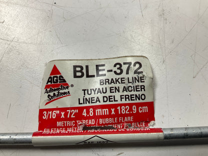 (5) AGS BLE-372 European Steel Brake Lines 3/16 X 72 In, M10x1 Thread Fittings