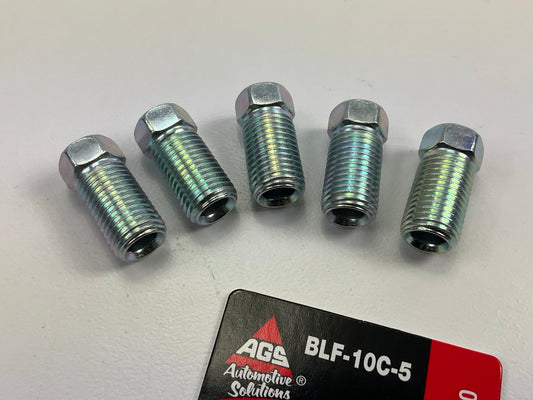 (5) AGS BLF-10C Brake Line Steel Tube Nuts, SAE 3/8 - 24in, Inverted Thread