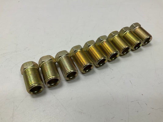 (9) AGS BLF-13 Brake Line Steel Tube Nut, 1/4'' (7/16''-24 Inverted)