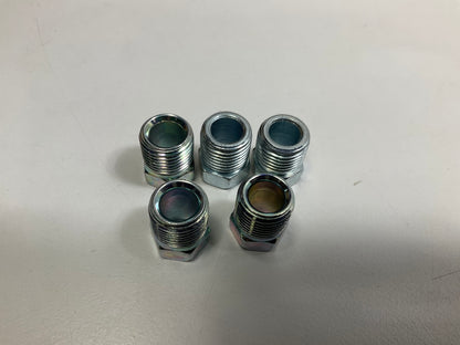 (5) AGS BLF-13B Brake Line Steel Tube Nut, 1/4'' (7/16''-24 Inverted)