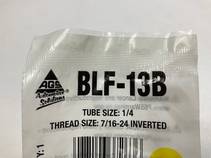 (5) AGS BLF-13B Brake Line Steel Tube Nut, 1/4'' (7/16''-24 Inverted)