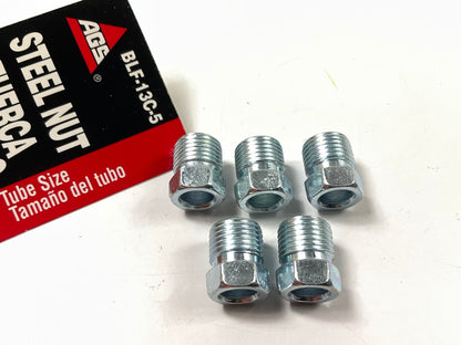 (5) AGS BLF-13C Steel Tube Nut, 1/4'' (7/16''-24) Inverted