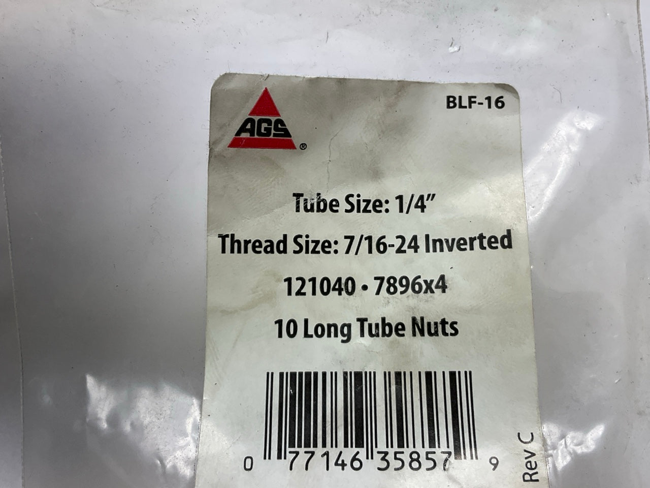 (9) AGS BLF-16 Brake Line Steel Tube Nut, Long, 1/4'' (7/16''-24 Inverted)