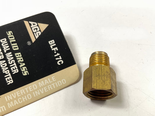 AGS BLF-17C Brass Adapter, 1/2''-20 Inverted To 7/16''-24 Inverted