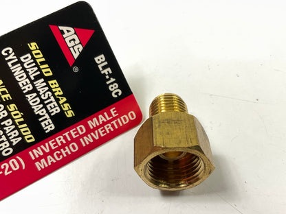 AGS BLF-18C Brass Adapter, 5/8''-18 Inverted To 1/2''-20 Inverted