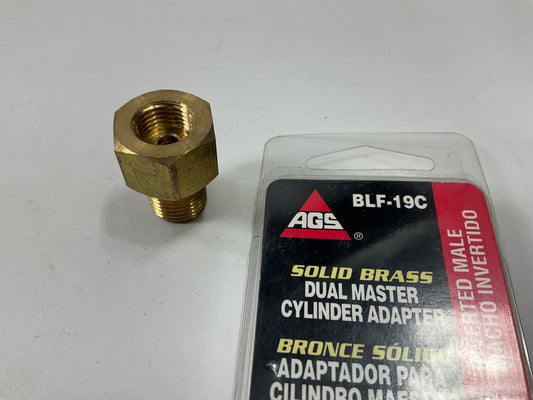AGS BLF-19C Brass Adapter, 7/16''-24 Inverted To 1/2''-20 Inverted