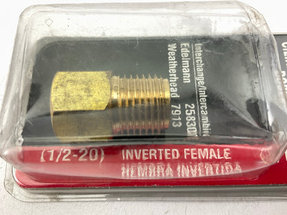 AGS BLF-21C Brake Line Brass Adapter, 1/2''-20 Inverted To 9/16''-18 Inverted