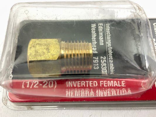 AGS BLF-21C Brake Line Brass Adapter, 1/2''-20 Inverted To 9/16''-18 Inverted