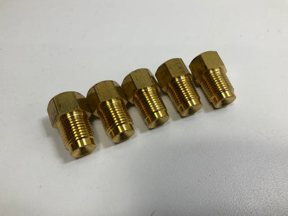 (5) AGS BLF-22B Adapter, Brass, Female (3/8''-24 Inverted) Male 7/16''-24 Inverted