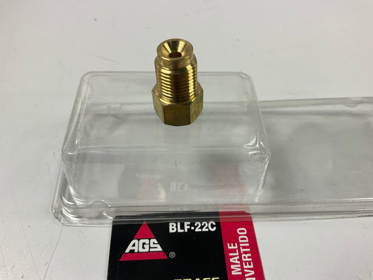 AGS BLF-22C Brass Adapter, 3/8''-24 Inverted To 7/16''-24 Inverted