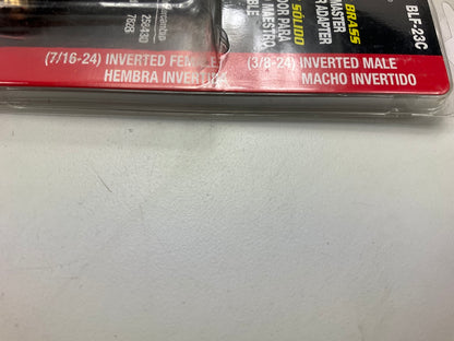 AGS BLF-23C Brass Adapter, 7/16''-24 Inverted To 3/8''-24 Inverted
