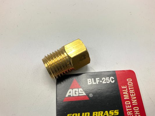 AGS BLF-25C Brass Adapter, 7/16''-24 Inverted To 9/16-18 Inverted