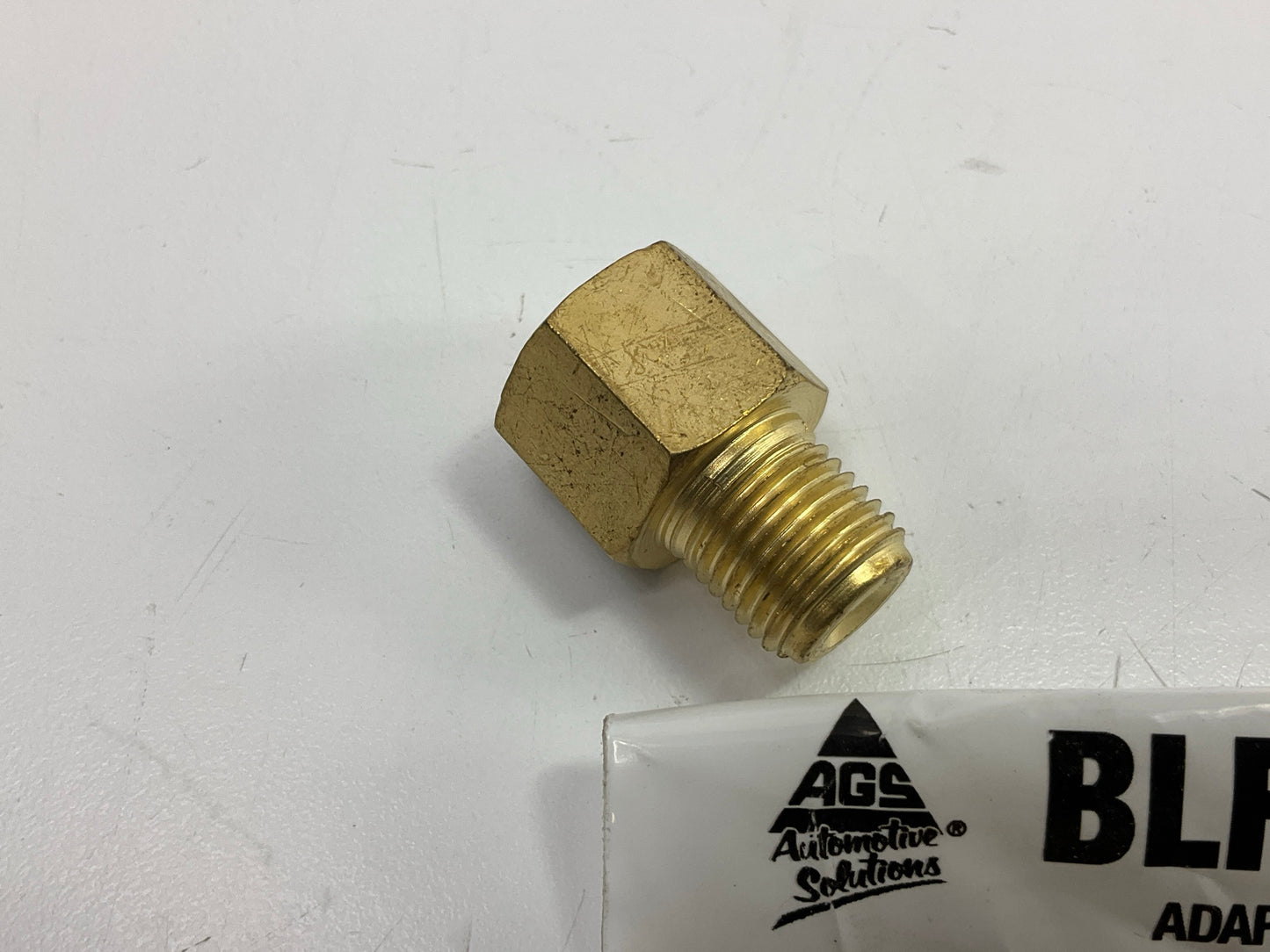 AGS BLF-26B Brake Line Adapter, Female (9/16''-18 Inv.) Male (1/2''-20 Inv.)