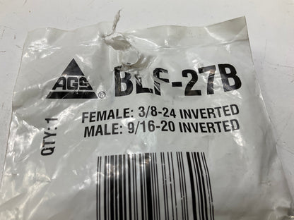 AGS BLF-27B Brass Adapter Fitting 3/8-24 Female, 9/16-20 Male Inverted