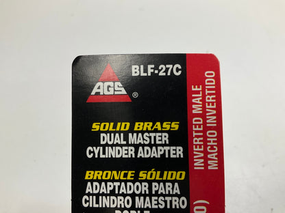 (5) AGS BLF-27C Brass Adapter, 3/8''-24 Inverted To 9/16-20 Inverted