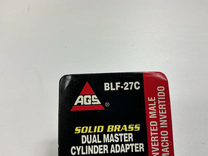 (5) AGS BLF-27C Brass Adapter, 3/8''-24 Inverted To 9/16-20 Inverted