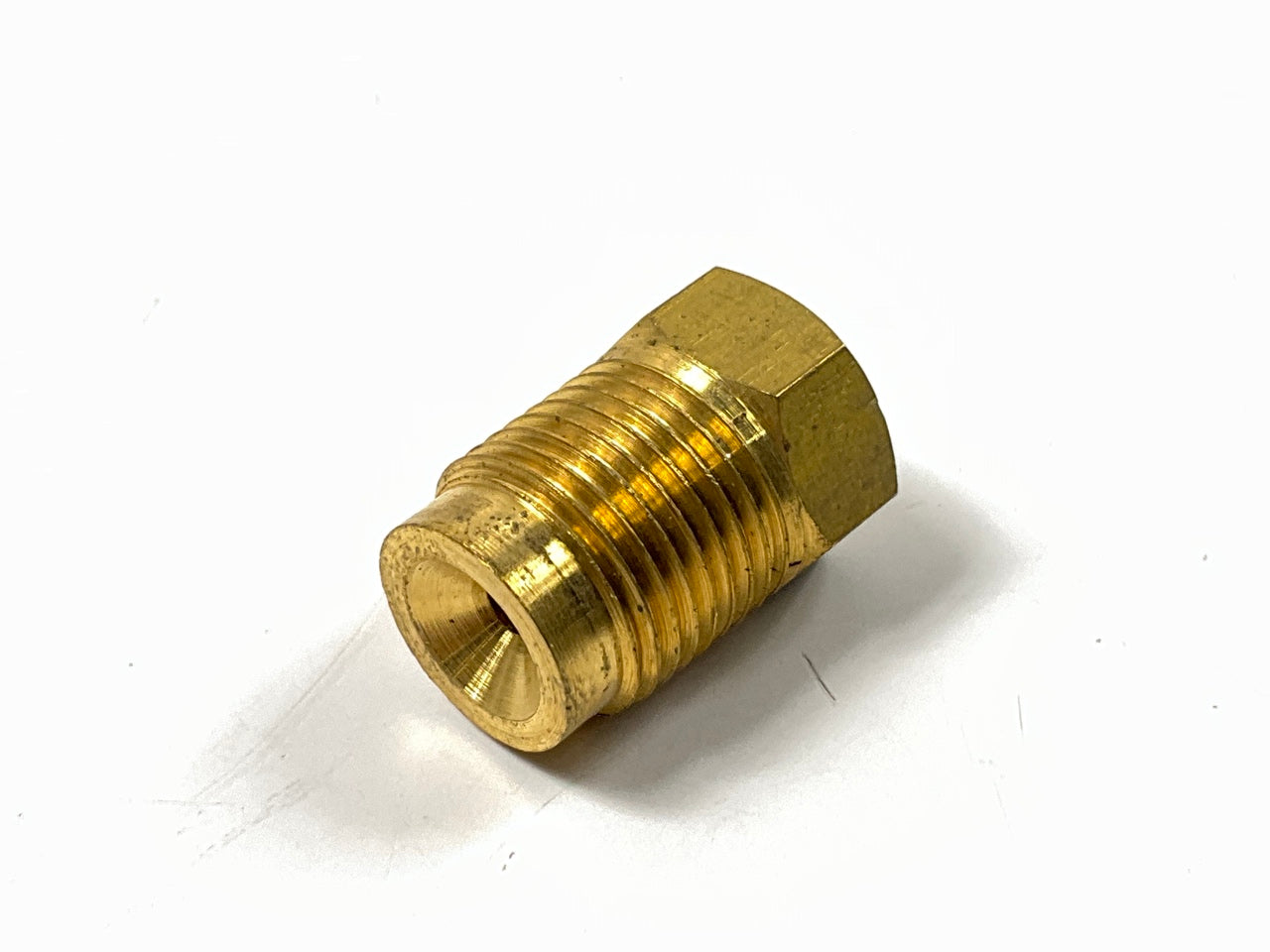 AGS BLF-27C Brass Adapter, 3/8''-24 Inverted To 9/16-20 Inverted