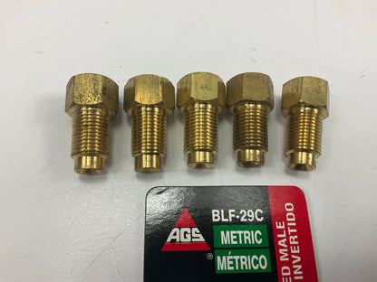 (5) AGS BLF-29C Brass Line Adapter, 3/8''-24 Inverted To M10 X 1.0 Inverted