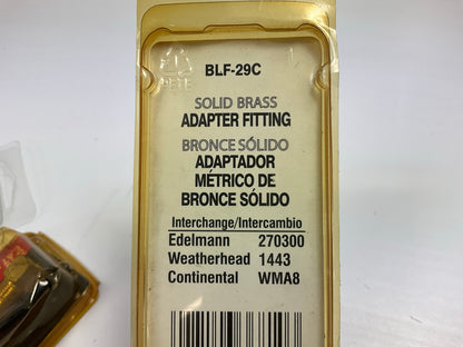 (5) AGS BLF-29C Brass Line Adapter, 3/8''-24 Inverted To M10 X 1.0 Inverted