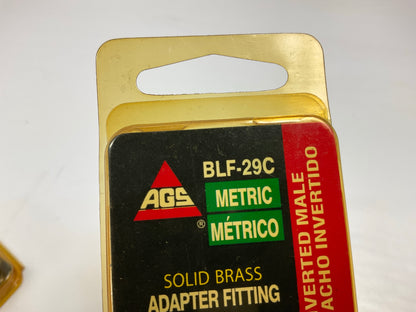 (5) AGS BLF-29C Brass Line Adapter, 3/8''-24 Inverted To M10 X 1.0 Inverted