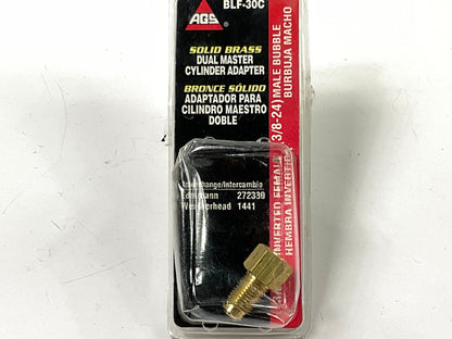 AGS BLF-30C Brass Adapter, 3/8''-24 Inverted To 3/8''-24 Bubble
