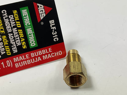 AGS BLF-31C Brass Adapter, 3/8''-24 Inverted To M10 X 1.0 Bubble