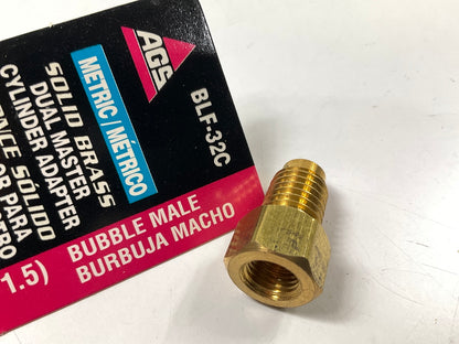 AGS BLF-32C Brass Adapter, 3/8''-24 Inverted To M11 X 1.5 Bubble