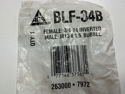 AGS BLF34B 3/8-24 Female Inverted Flare - M13x1.5 Male Bubble Brake Line Adapter