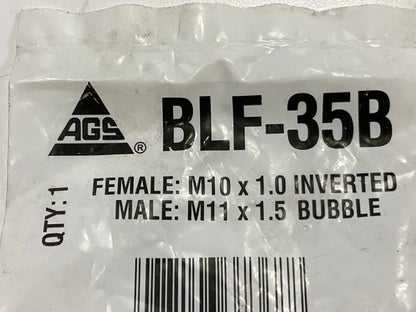 AGS BLF-35B Brake Line Adapter, Female (M10x1.0 Inverted), Male (M11x1.5 Bubble)