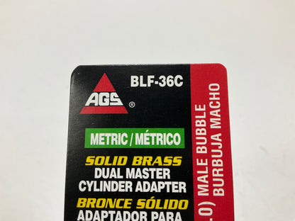 (5) AGS BLF-36C Brass Adapter, M10 X 1.0 Inverted To M12 X 1.0 Bubble
