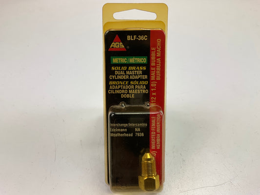 AGS BLF-36C Brass Adapter, M10 X 1.0 Inverted To M12 X 1.0 Bubble