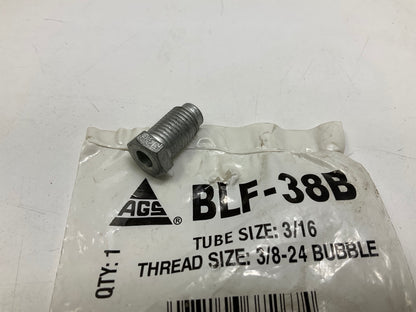 AGS BLF-38B Brake Line Steel Tube Nut, 3/16'' (3/8''-24 Bubble)