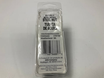 (5) AGS BLF-39C Brake Line Steel Tube Nut, 3/16'' (M10 X 1.0) Bubble