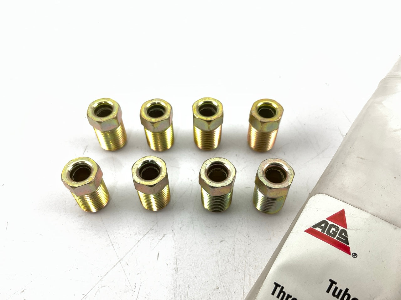 (8) AGS BLF-40 Brake Line Steel Tube Nut, 3/16'' (M10x1.0 Inverted)