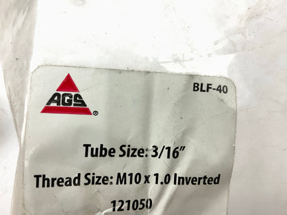 (8) AGS BLF-40 Brake Line Steel Tube Nut, 3/16'' (M10x1.0 Inverted)