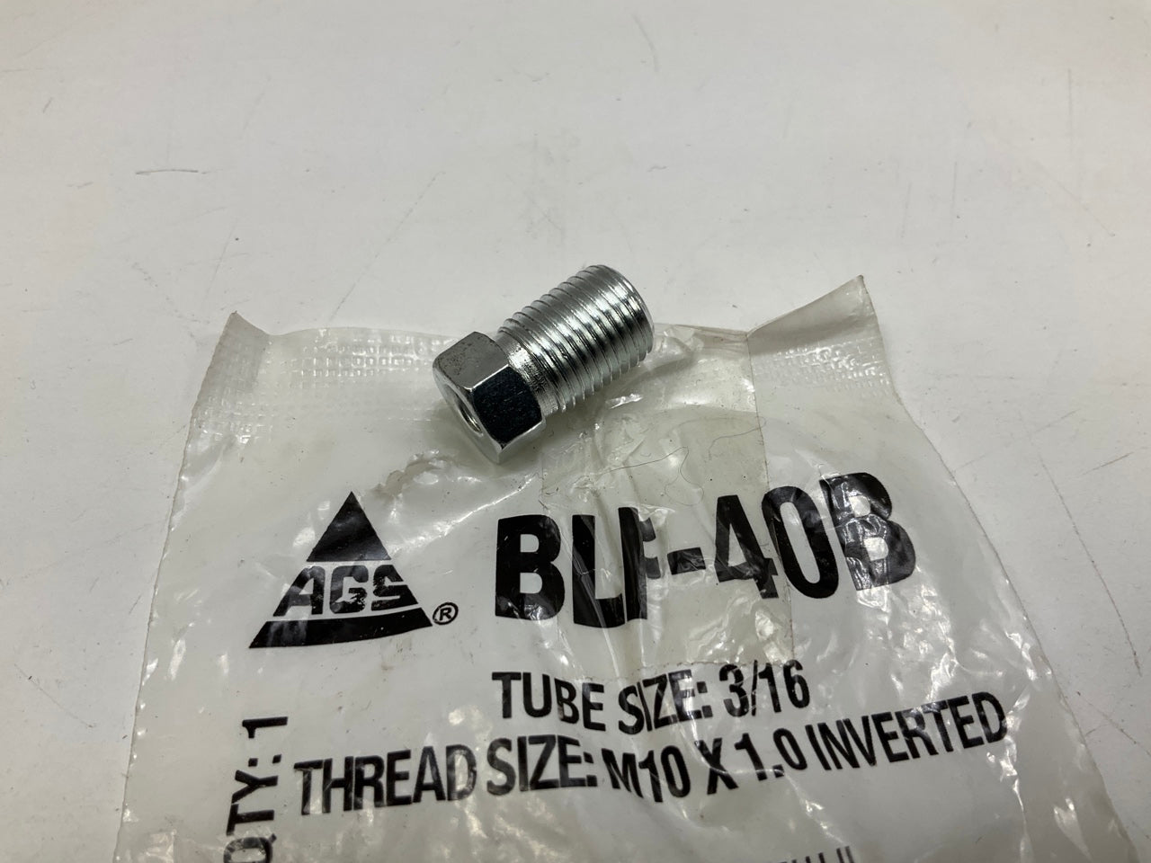 AGS BLF-40B Brake Line Steel Tube Nut, 3/16'' (M10x1.0 Inverted)
