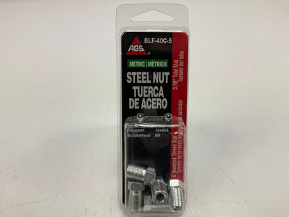 (5) AGS BLF-40C Brake Line Tube Nut, 3/16'' (M10 X 1.0) Inverted