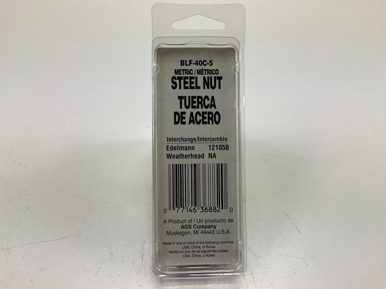 (5) AGS BLF-40C Brake Line Tube Nut, 3/16'' (M10 X 1.0) Inverted