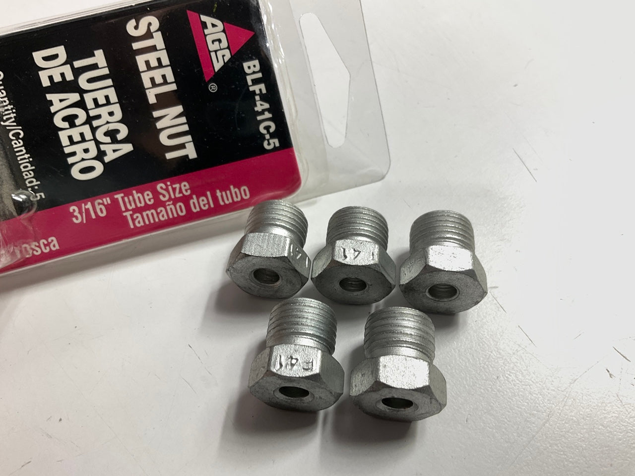 (5) AGS BLF-41C Steel Tube Nut, 3/16'' (1/2''-20) Inverted