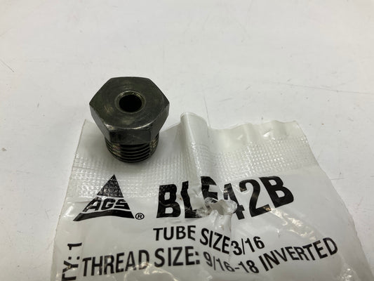 AGS BLF-42B Brake Line Steel Tube Nut, 3/16'' (9/16''-18 Inverted)