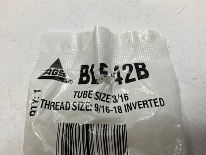 AGS BLF-42B Brake Line Steel Tube Nut, 3/16'' (9/16''-18 Inverted)