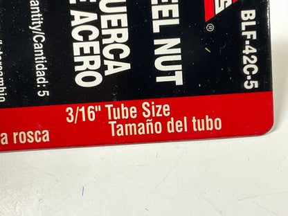 (5) AGS BLF-42C  Brake Line Tube Nut, 3/16'' (9/16''-18) Inverted