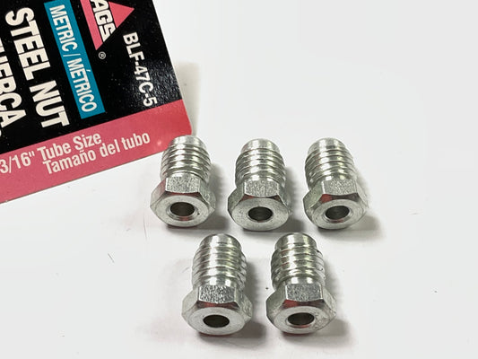 (5) AGS BLF-47C Brake Line Tube Nut, 3/16'' (M11 X 1.5) Bubble