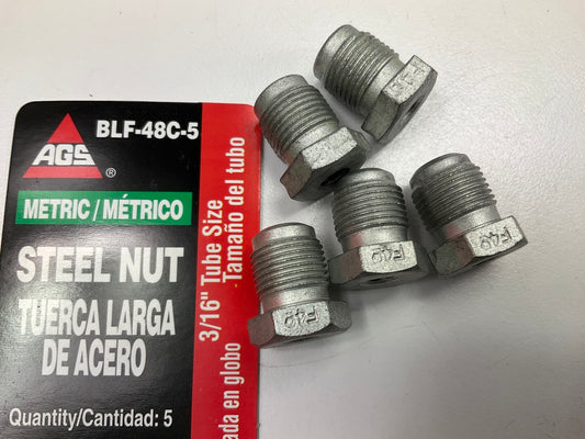 (5) AGS BLF-48C Steel Tube Nut, 3/16'' (M12 X 1.0) Bubble